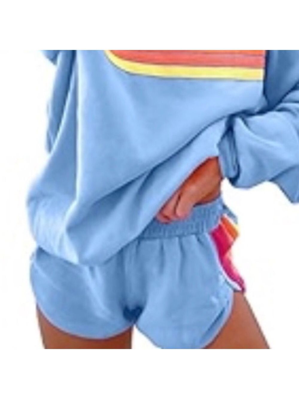 Shorts with Colorful Stripes on Back